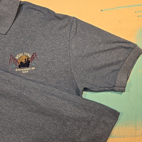 VTG 1994 ScreenMates Mens M Polo Blue Wing Ding Albuquerque NM Embroidered USA - Picture 7 of 7